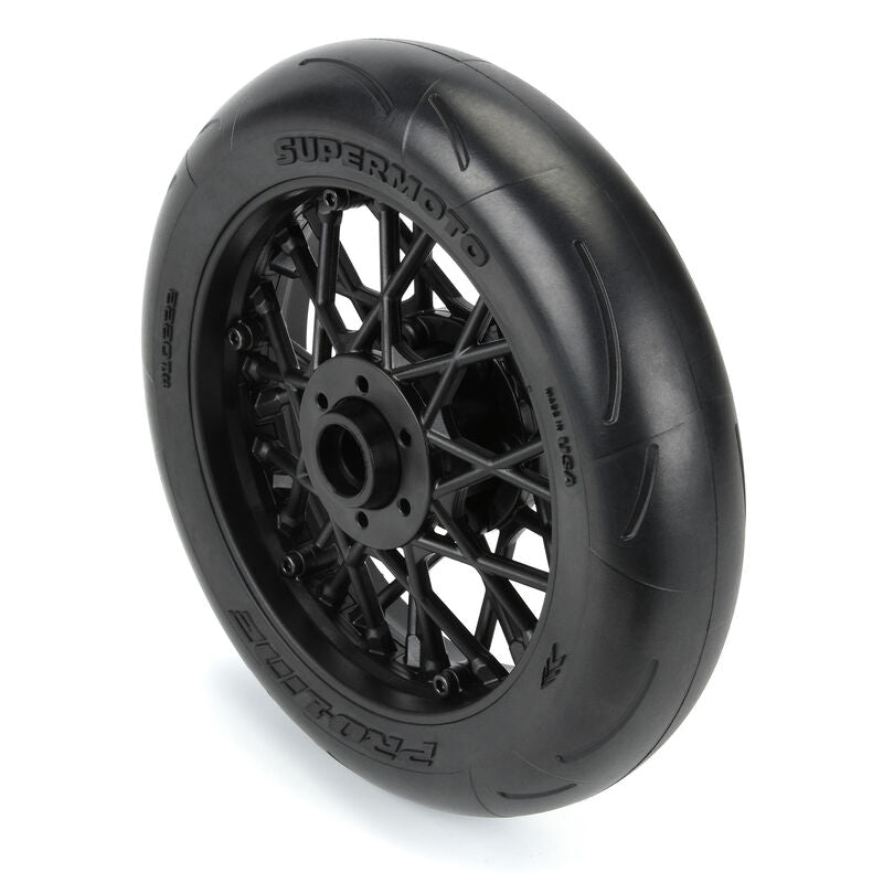 PRO1022210 PROLINE 1/4 Supermoto S3 Motorcycle Front Tire MTD Black (1): PROMOTO-MX