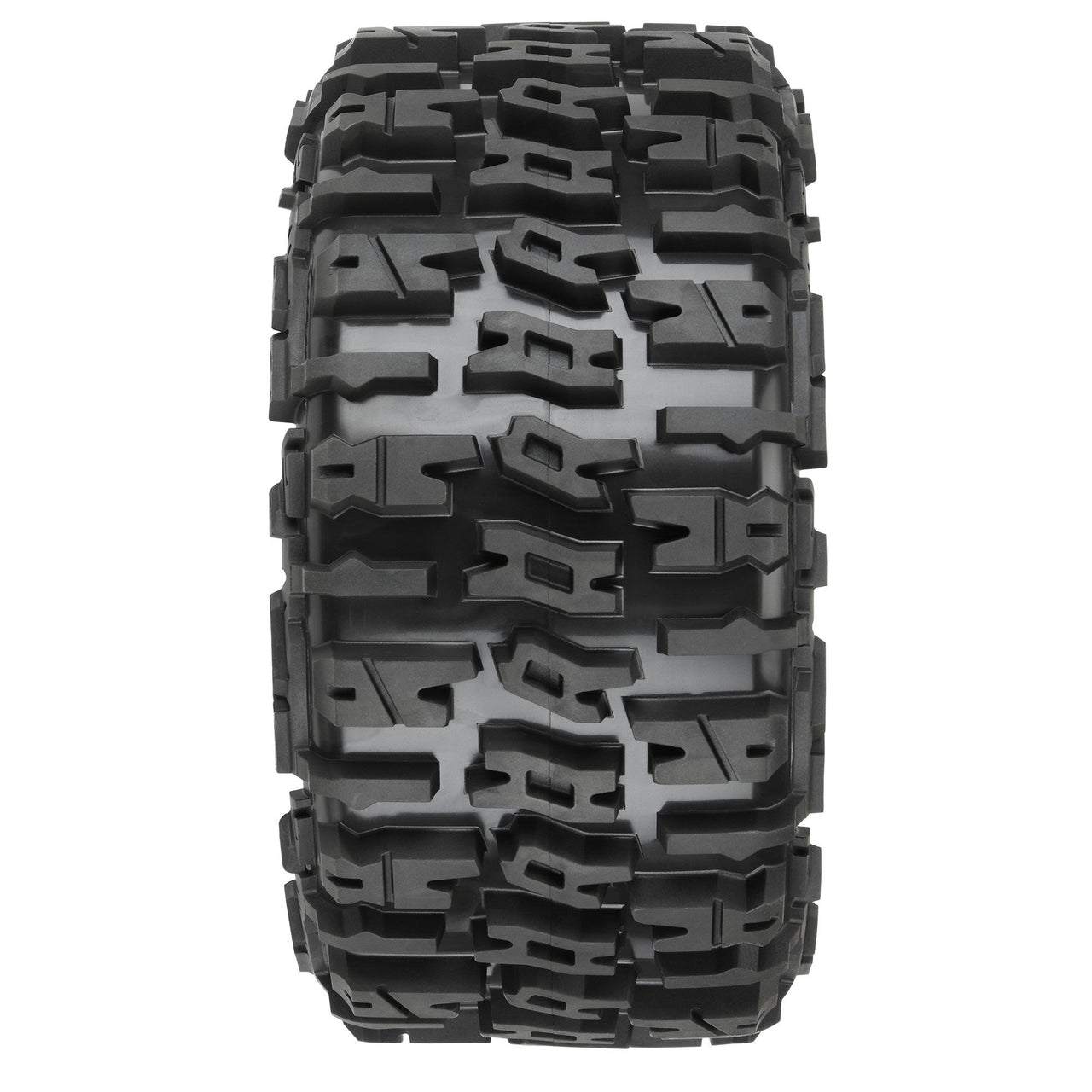 PRO1024010 1/6 Trencher F/R 5.7” Tires Mounted 24mm Black Raid 8x48 Hex (2)