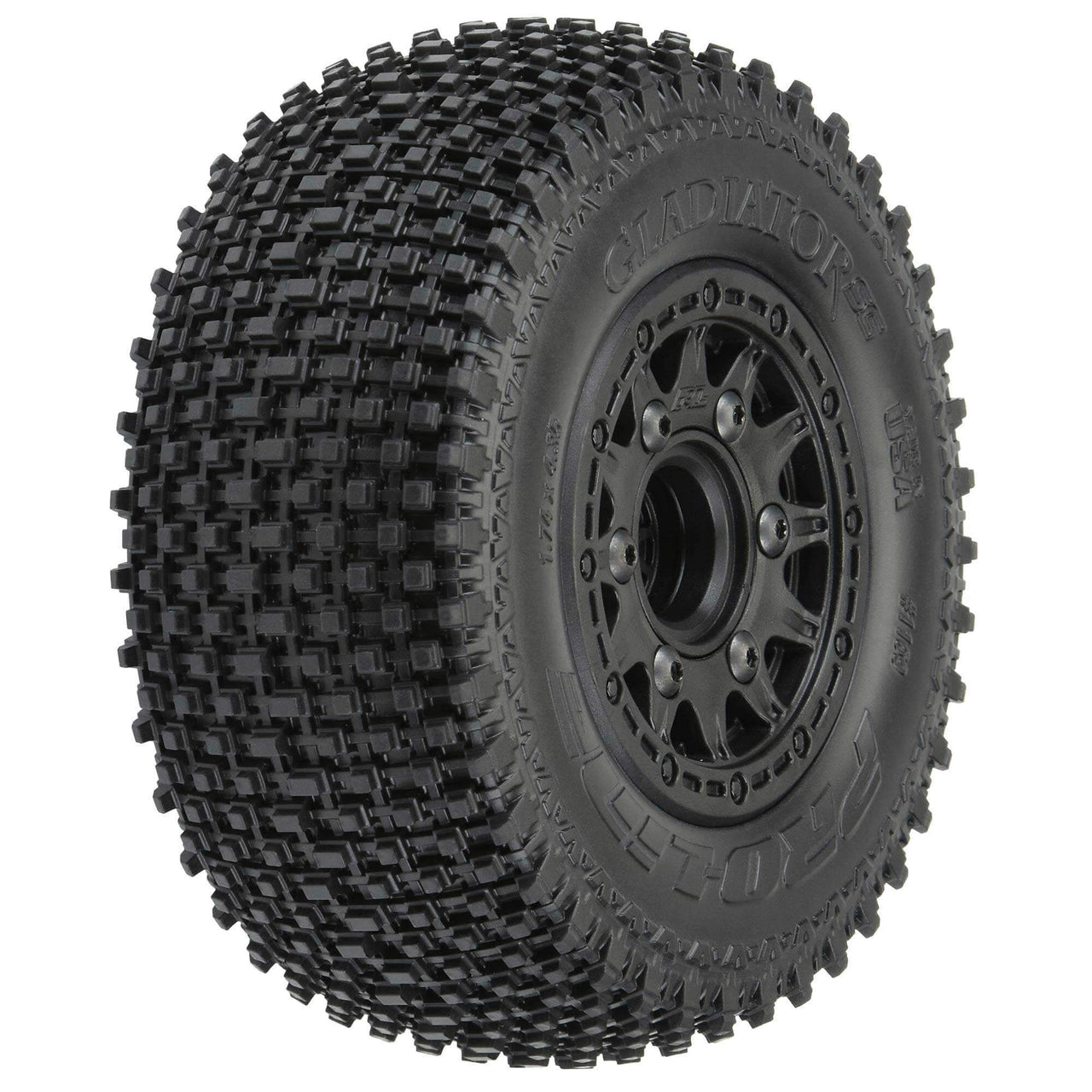 PRO116910 1/10 Gladiator M2 Front/Rear 2.2"/3.0" SC Mounted 12mm Blk Raid (2)