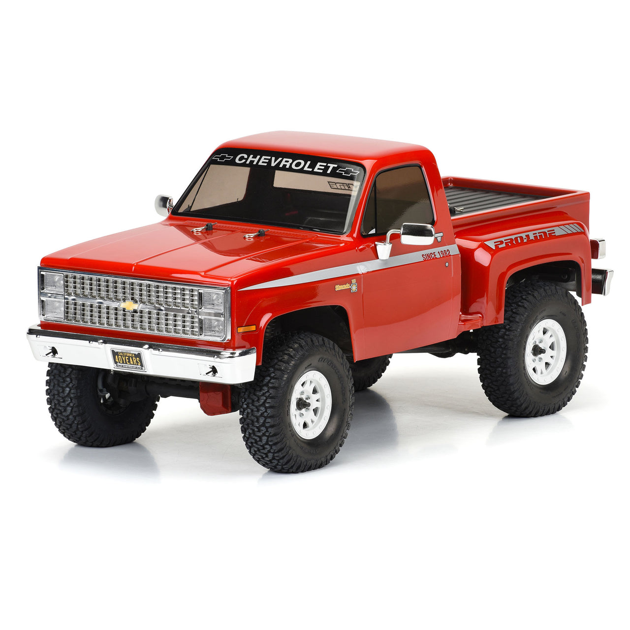 PRO360000 1982 Chevy K-10 Clear Body Set with Scale Molded Accesories