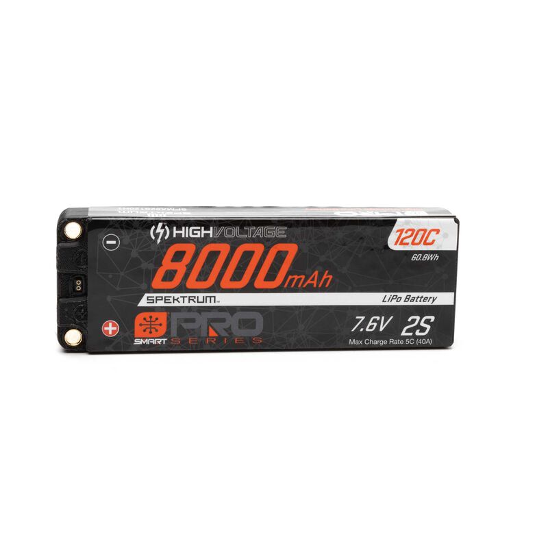 SPMX82S120HT  8000mAh 2S 7.6V Smart Pro Race HV LiPo 120C: 5mm