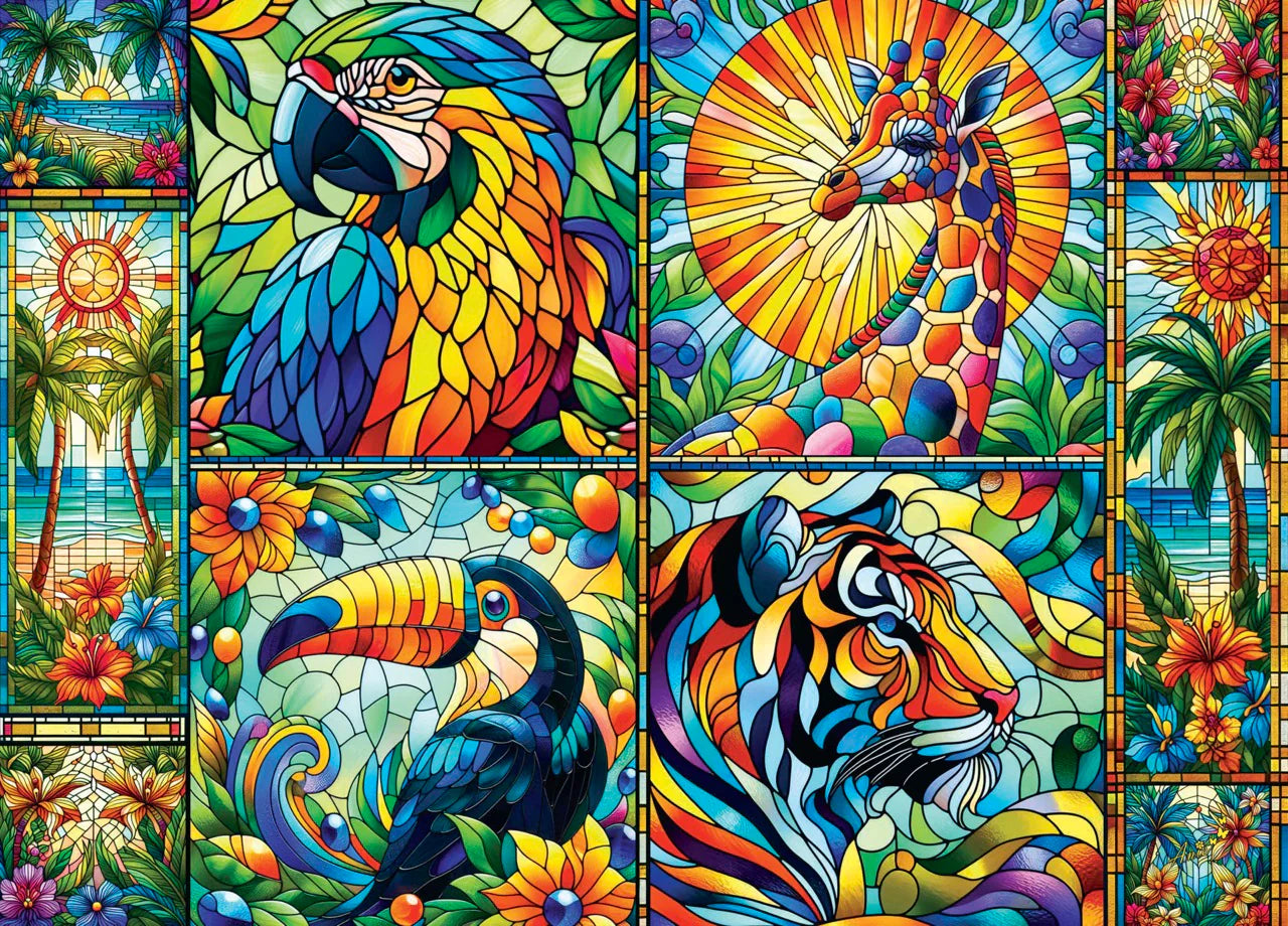 Stained Glass Jungle 1000-Piece Puzzle