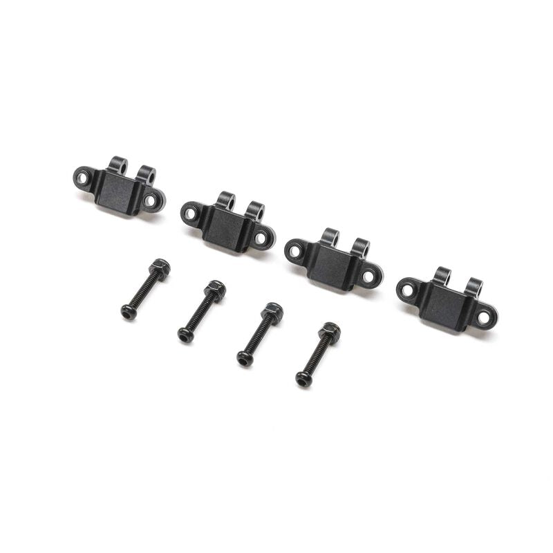 TLR314009 Aluminum Lower Shock Mount, Black: Mini LMT (4)