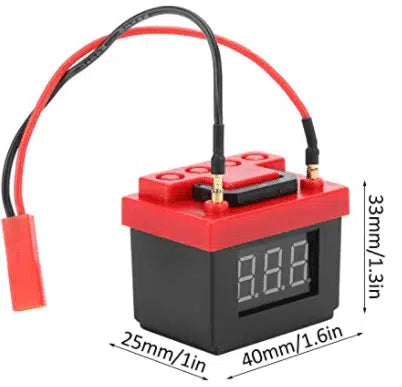 Simulation de batterie B-RD avec alarme de tension Rouge et Noir 1/10
