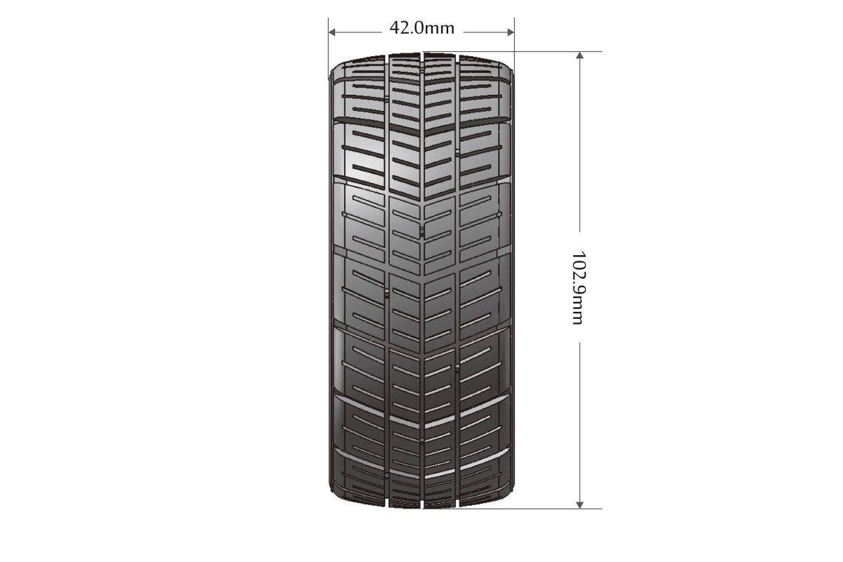 L-T3284SW Louise Tires &amp; Wheels 1/8 GT-SHIV Blanc souple HEX 17 mm avec ceinture (MFT) (2)