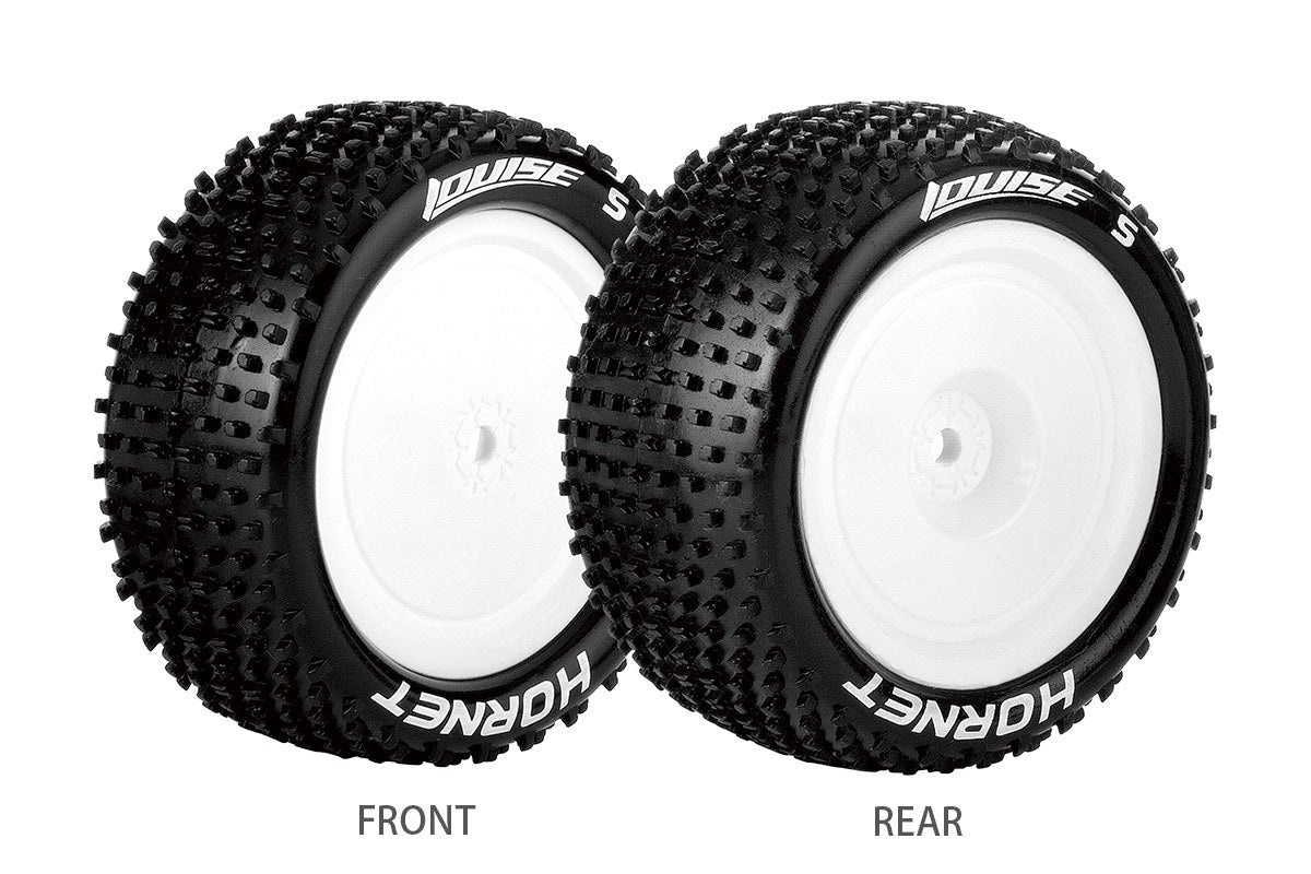 L-T3172SWKR Louise Tires & Wheels 1/10 E-HORNET 4WD/REAR Soft White 12mm  (2)