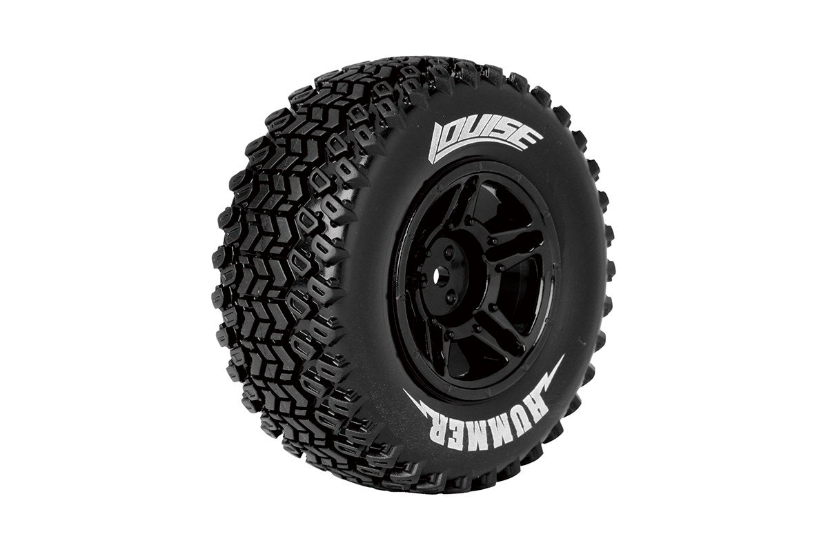 L-T3224SBTR Louise Tires &amp; Wheels 1/10 SC-Hummer Arrière Souple Noir Hex 12mm (2) 