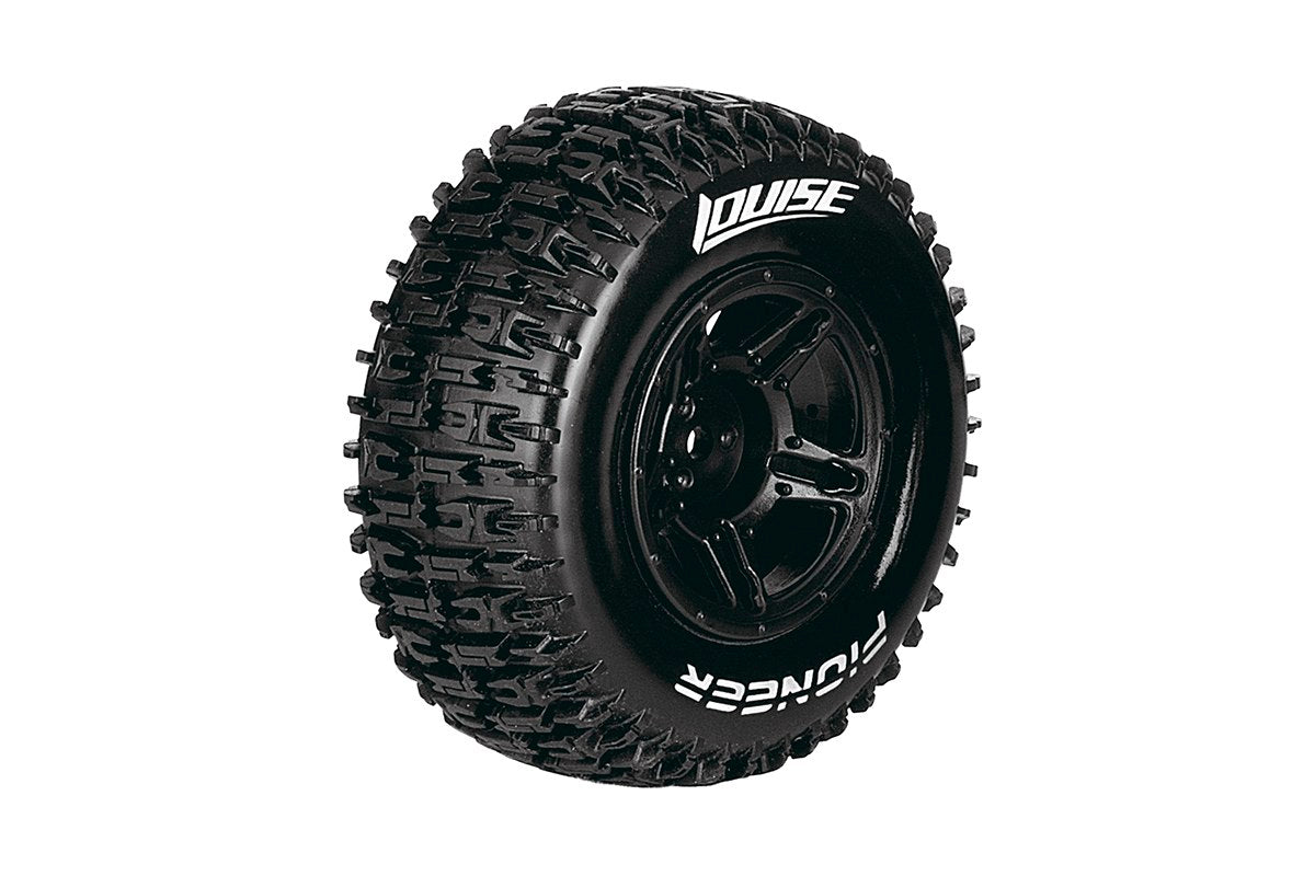 L-T3148SBLA Louise Tires & Wheels 1/10 SC-Pioneer Front/Rear Soft Black Hex 12mm  (2) Losi Ten-Scte 4x4