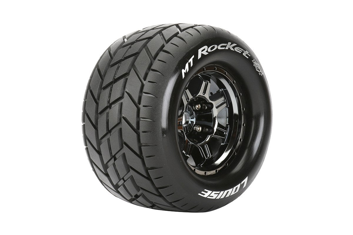 L-T3320BC Louise Tires &amp; Wheels 3,8" 1/8 MT-Rocket Sport Noir Chrome 0" offset HEX 17mm Ceinturé (MFT) (2)