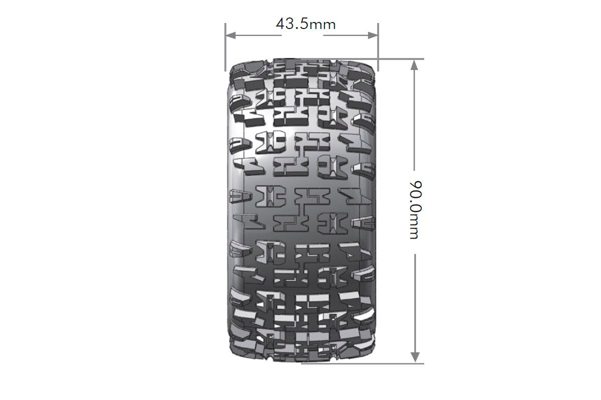 L-T3278SWKR Louise Tires & Wheels 1/10 E-PIONEER 4WD/Rear Soft White 12mm  (2)