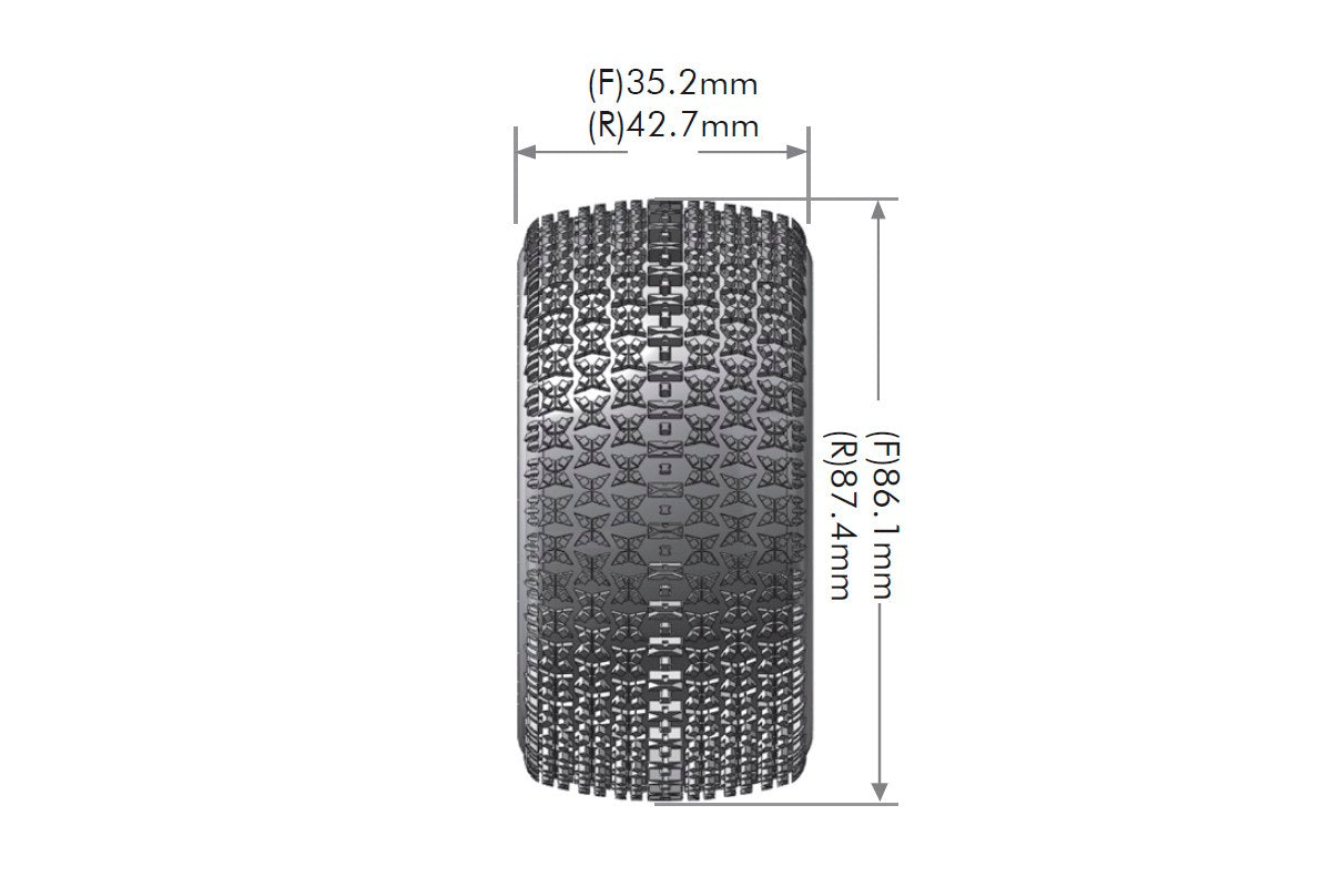 L-T3174SWKF Pneus et roues Louise 1/10 E-MAGLEV 4WD/Avant Blanc souple 12 mm (2) 