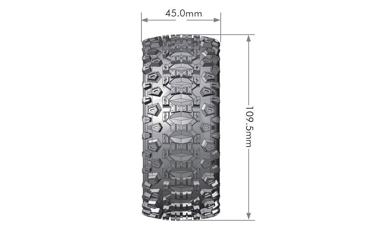 L-T3223SBTF Louise Neumáticos y ruedas 1/10 SC-Uphill Delantero Suave Negro Hex 12 mm (2) 