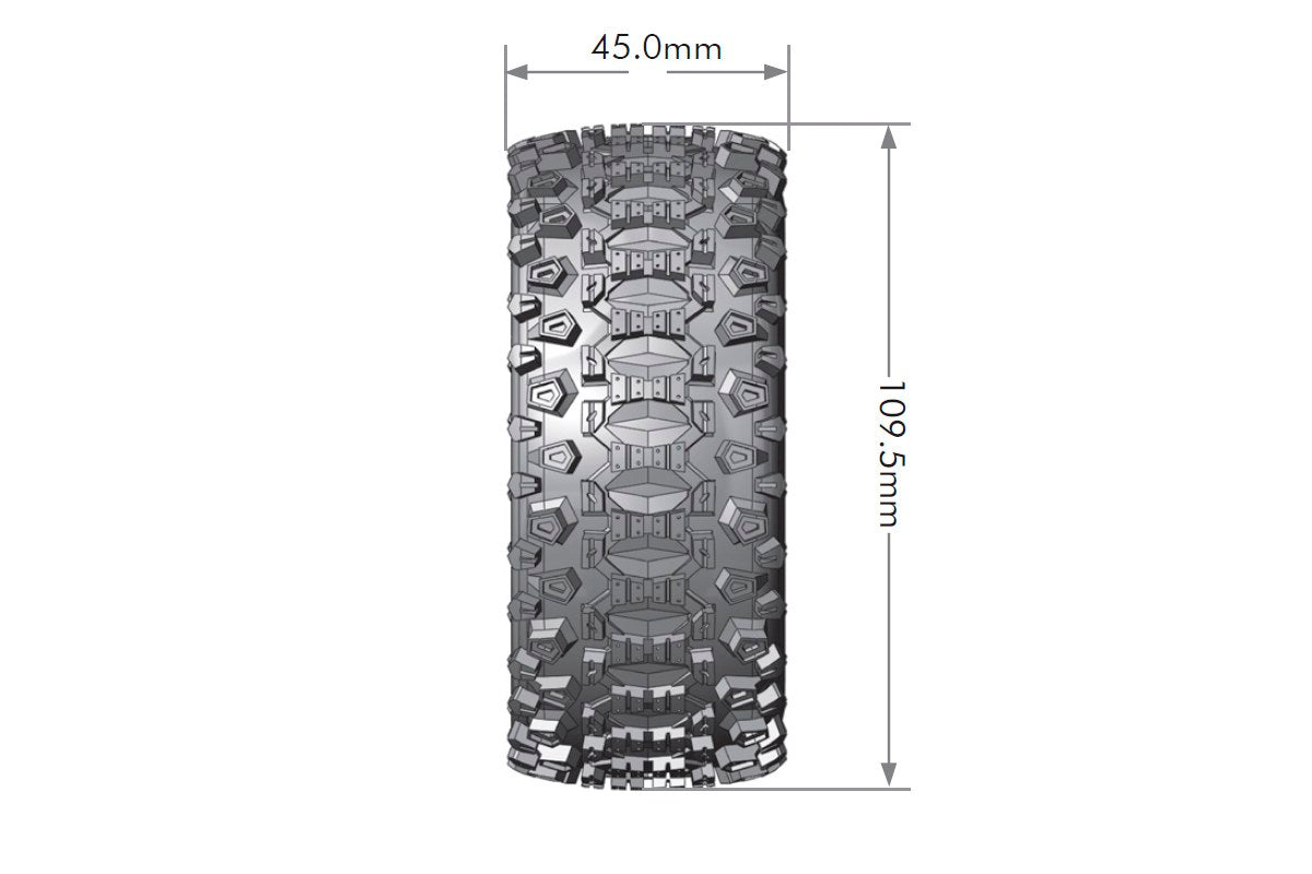 L-T3223SBTF Louise Tires & Wheels 1/10 SC-Uphill Front Soft Black  Hex 12mm  (2)