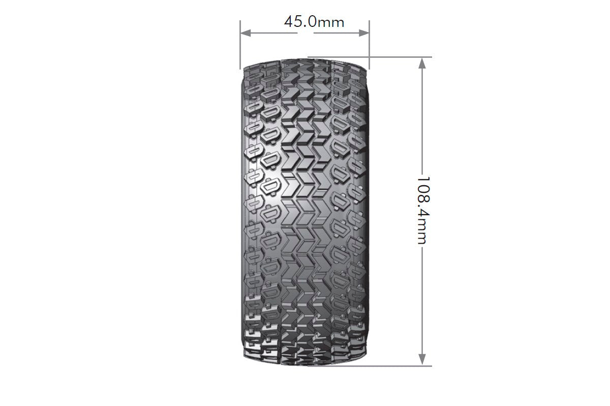 L-T3224SBAA Louise Tires & Wheels 1/10 SC-Hummer Front/Rear Soft Black  Hex 12mm  (2)