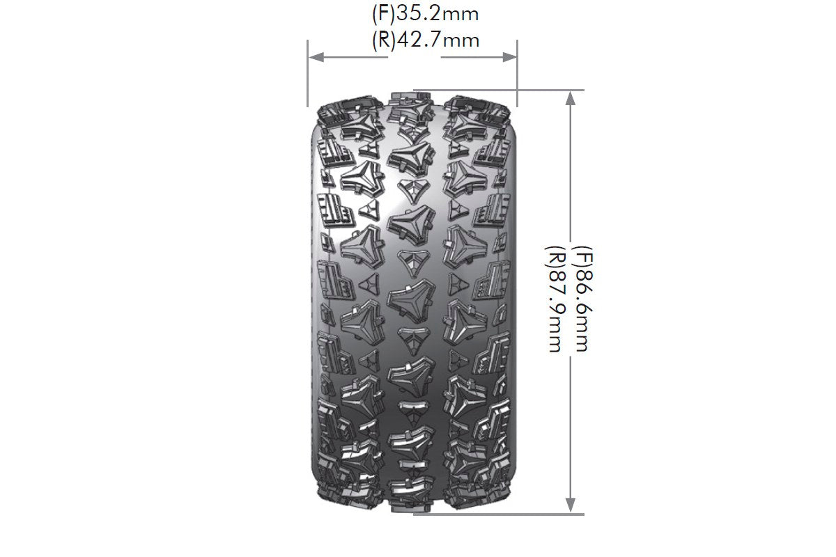 L-T3198SWKF Pneus et roues Louise 1/10 E-SPIDER 4WD/Avant Blanc souple 12 mm (2) 