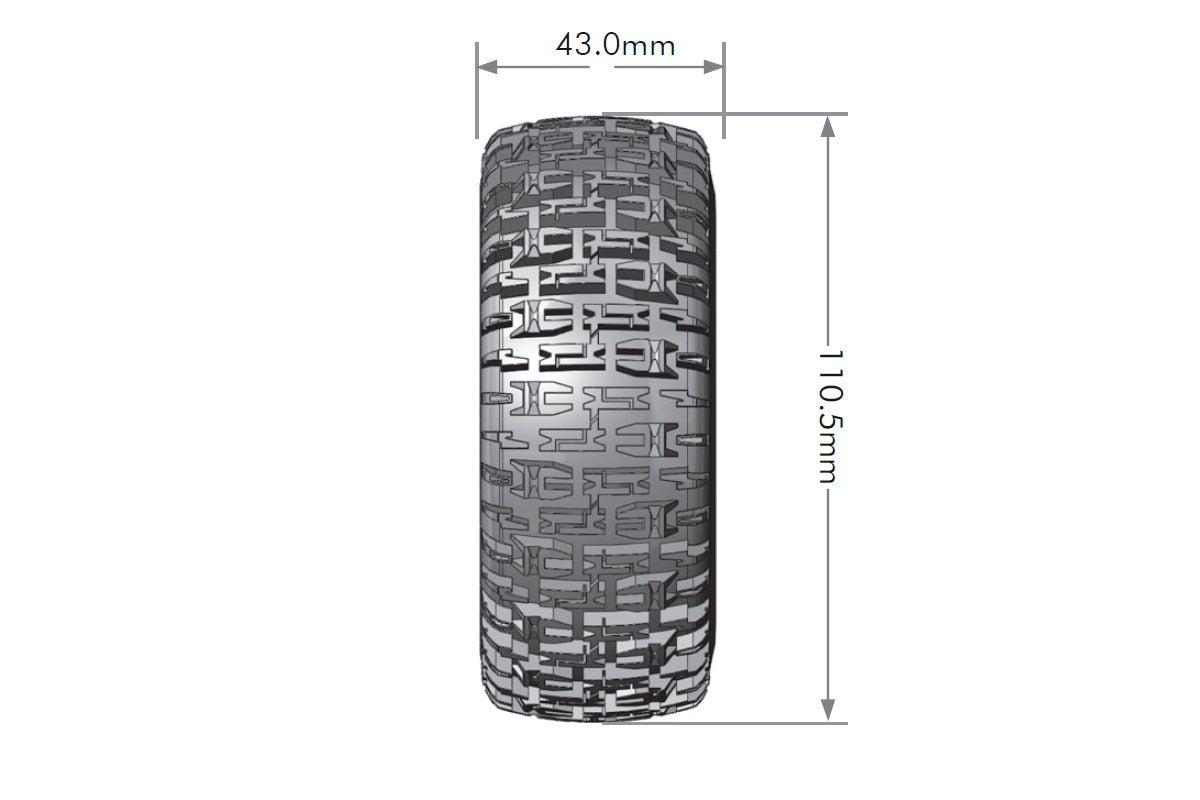 L-T3148SBTR Louise Tires & Wheels 1/10 SC-Pioneer Rear Soft Black Hex 12mm  (2)