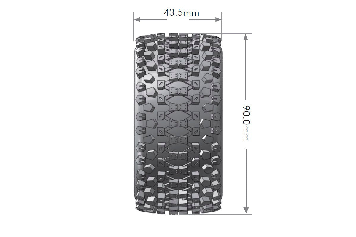 L-T3279SWKR Louise Tires & Wheels 1/10 E-UPHILL 4WD/Rear Soft White 12mm  (2)