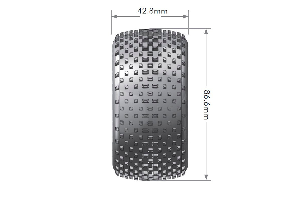 L-T3172SBC Louise Tires & Wheels 1/16 ST-Hornet  Front/Rear Soft Black Chrome Rim Hex 12mm  (2)