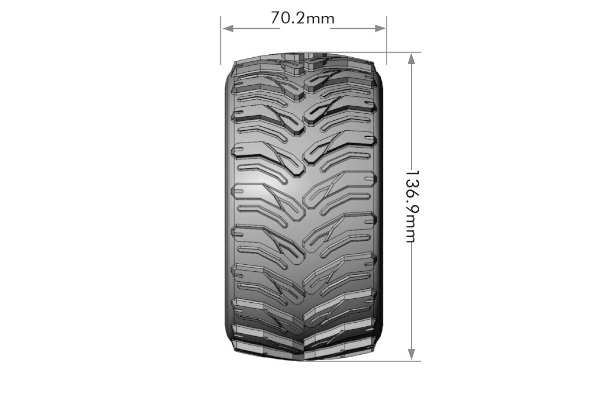 L-T3331SBC  Louise Tires & Wheels MT-CYCLONE Maxx Soft Black Chrome Belted (MFT) (2)