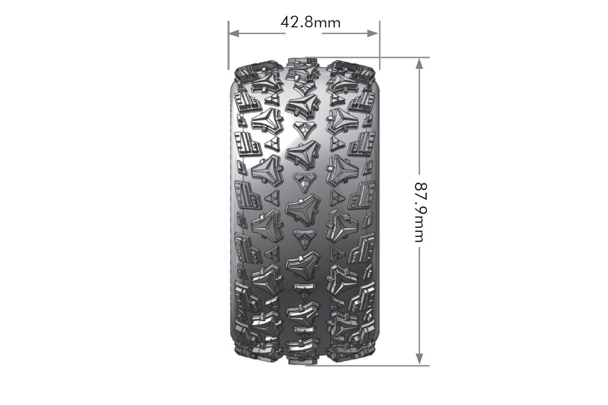 L-T3200SBC Louise Tires & Wheels 1/16 ST-Spider  Front/Rear Soft Black Chrome Rim Hex 12mm  (2)
