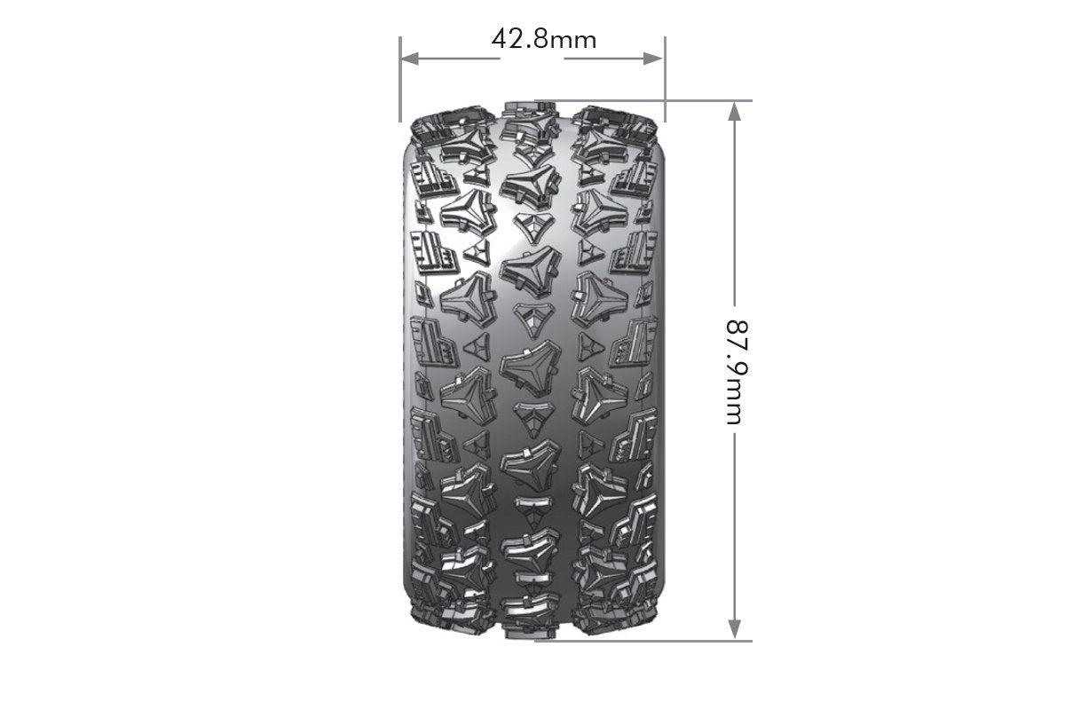 L-T3200SBC Louise Tires &amp; Wheels 1/16 ST-Spider Delantero/Trasero Llanta Cromada Negra Suave Hex 12mm (2) 