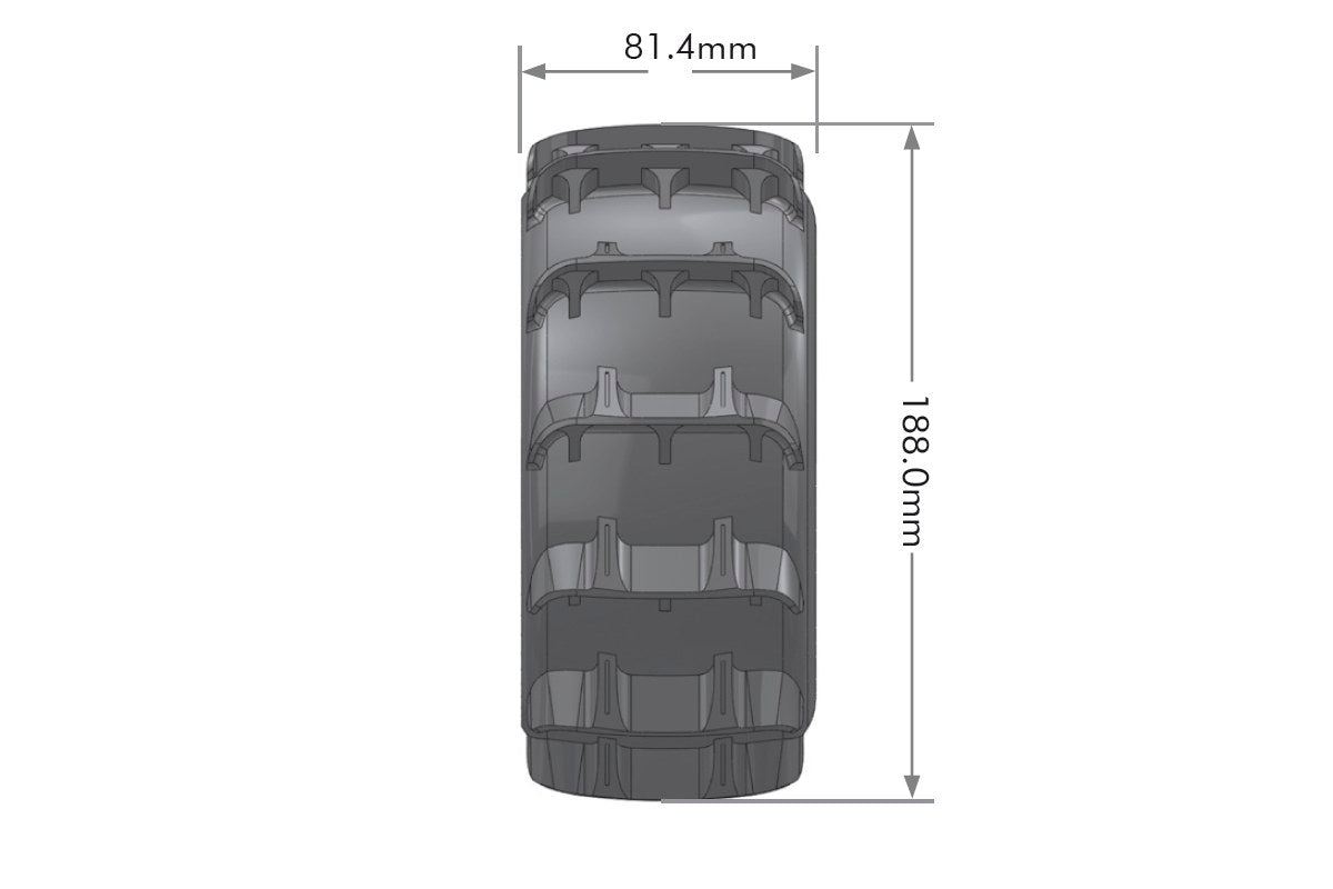 L-T3290B Louise Tires & Wheels 1/8 ST-Paddle Soft Black 17mm  (2)