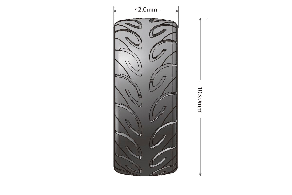 L-T3285SBC Louise Tires & Wheels 1/8 GT-TARMAC Soft Spoke/Black Chrome HEX 17mm Belted (MFT) (2)