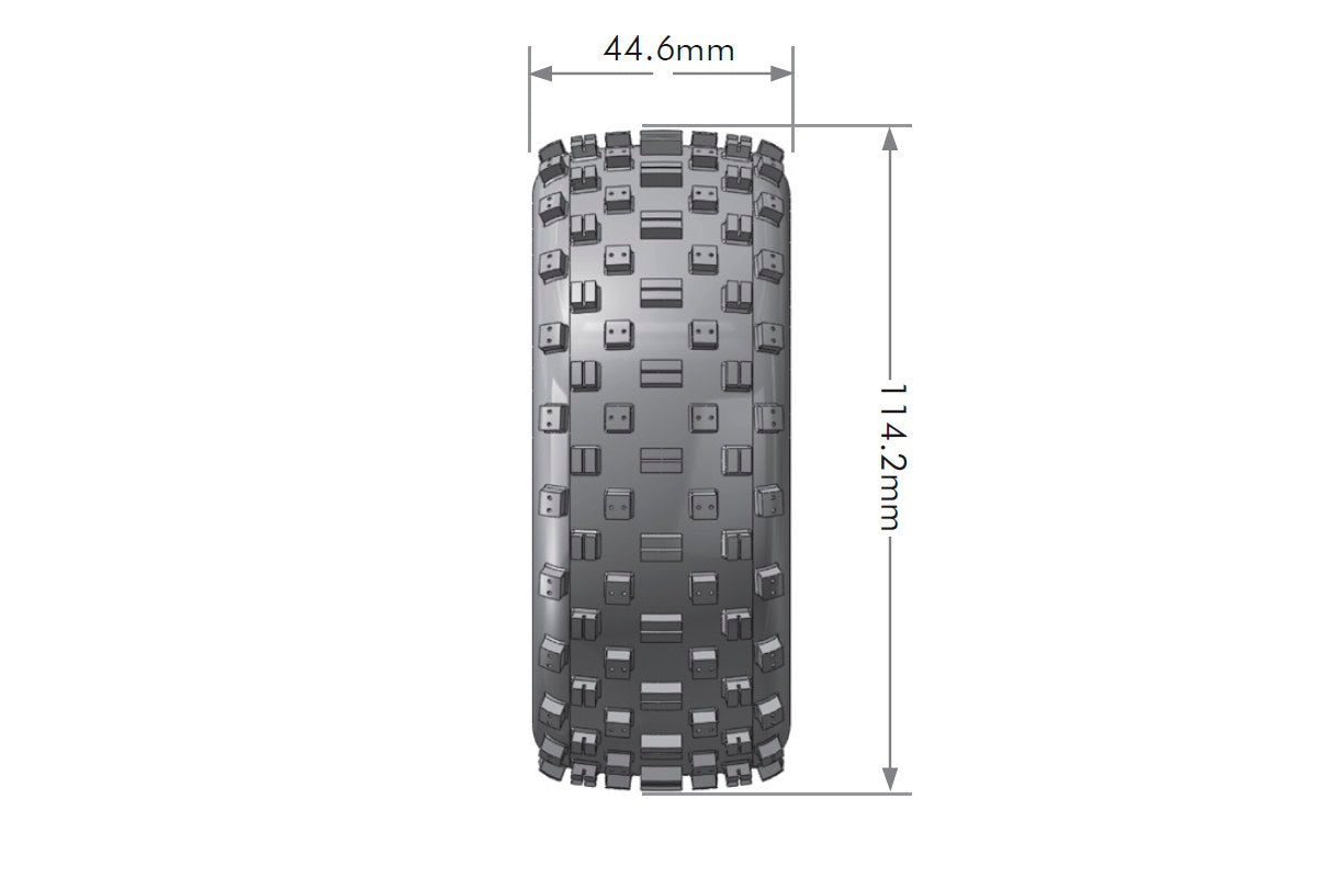 L-T3270SBC Pneus et roues Louise 1/8 B-ROCK Soft Black Chrome 17mm (2) 