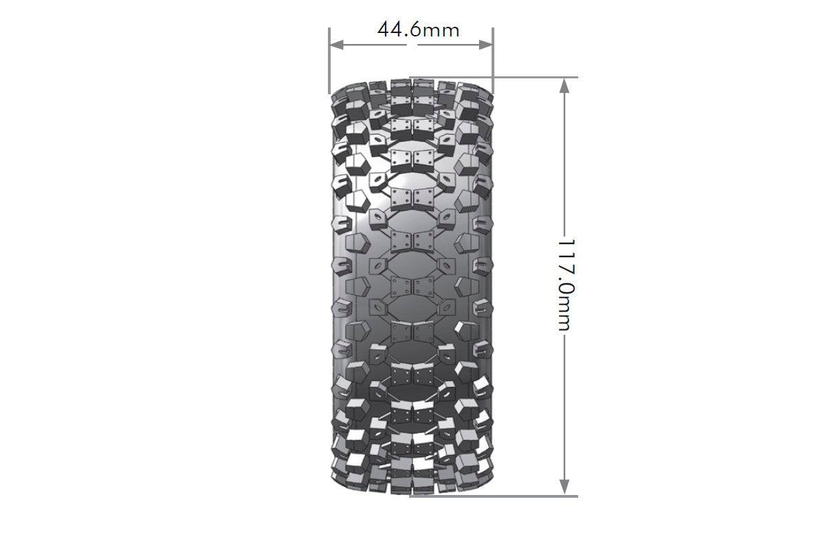 L-T3271SW Pneus et roues Louise 1/8 B-UPHILL Blanc souple 17 mm (2) 