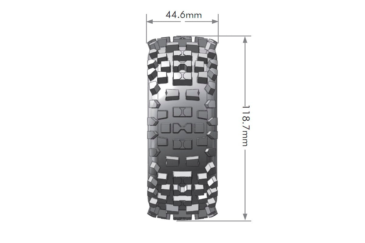 L-T324SBC Louise Tires & Wheels 1/8 B-ULLDOZE Soft Black Chrome 17mm  (2)