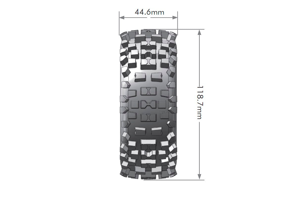 L-T324SBC Pneus et roues Louise 1/8 B-ULLDOZE Soft Black Chrome 17 mm (2) 