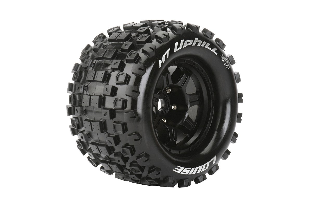 L-T3322BH  Louise Tires & Wheels 3.8" 1/8 MT-Uphill Sport Black  1/2" offset HEX 17mm Belted (MFT) (2)