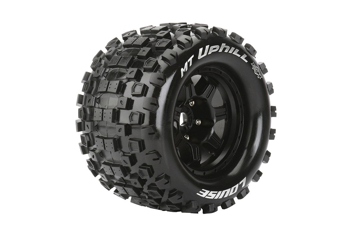 L-T3322BH Neumáticos y ruedas Louise 3.8" 1/8 MT-Uphill Sport Black 1/2" offset HEX 17 mm con cinturón (MFT) (2)