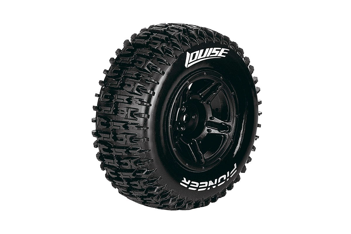 L-T3148SBTF Louise Tires & Wheels 1/10 SC-Pioneer Front Soft Black Hex 12mm  (2)