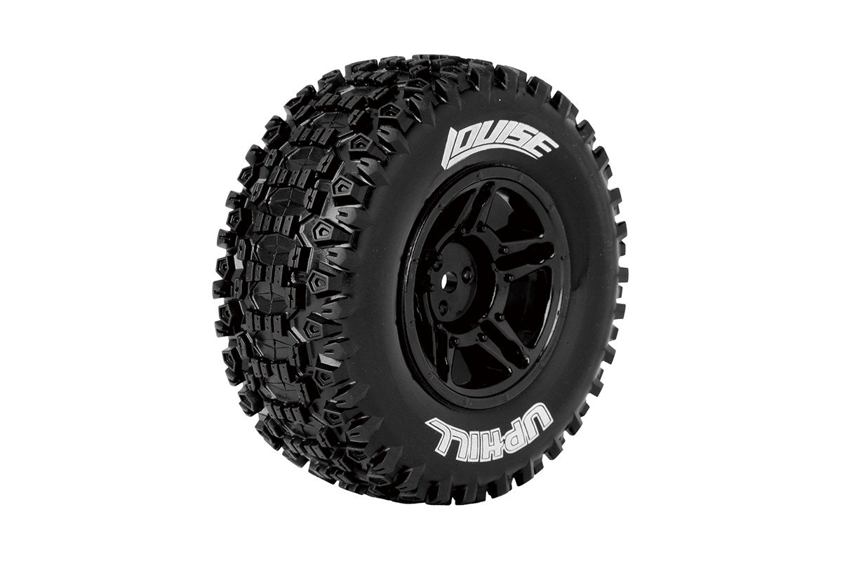 L-T3223SBAA Louise Tires &amp; Wheels 1/10 SC-Uphill Delantero/Trasero Suave Negro Hex 12mm (2) Associated Sc10 4x4 