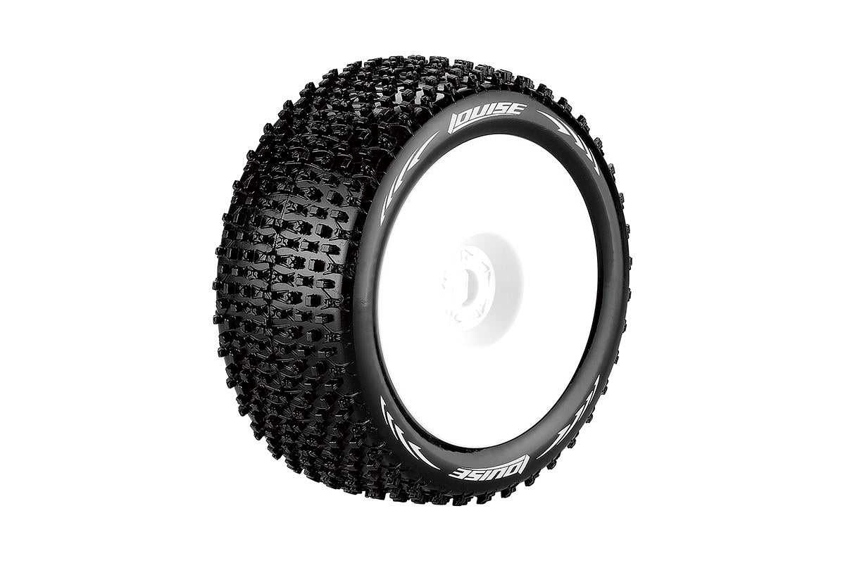 L-T3134SW Louise Tires & Wheels 1/8 Truggy T-Pirate  Front/Rear Soft Rim White  0 offset Hex 17mm  (2)