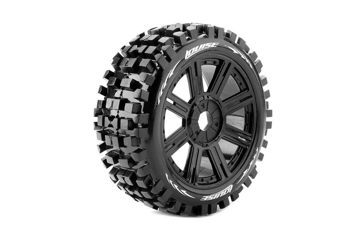 L-T324SB Louise Tires & Wheels 1/8 B-ULLDOZE Soft Black 17mm  (2)