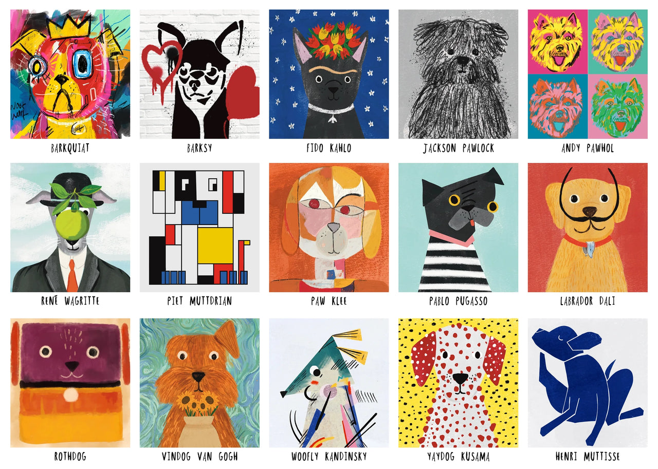 Puzzle de 1000 pièces avec chiens artistiques 