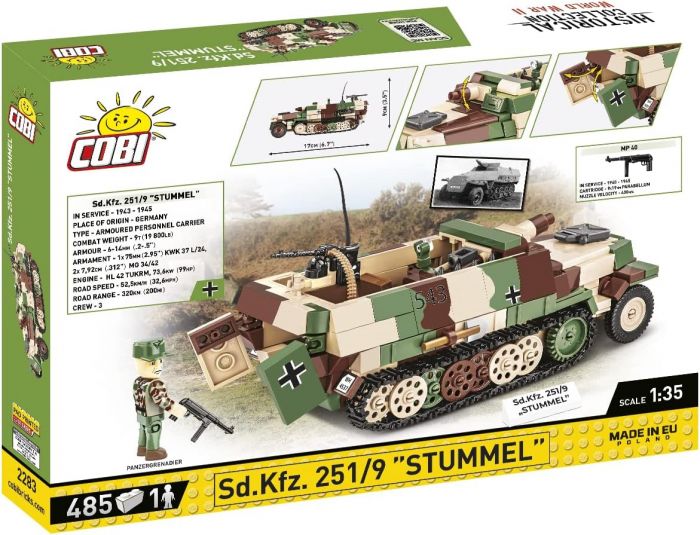 COBI-2283 COBI 485 PCS HC WWII /2283/ SD.KFZ.251/9 HALFTRUCK STUMMEL ***DAMAGED BOX***