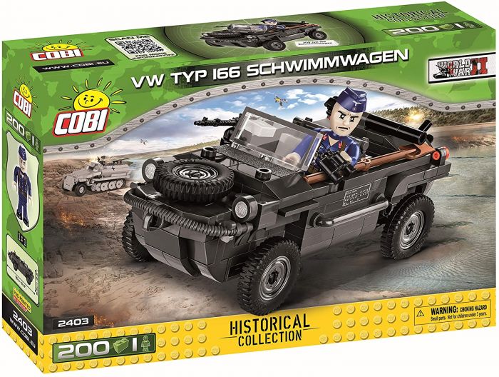 COBI-2403 COBI 200 PIÈCES COLLECTION HISTORIQUE SECONDE GUERRE MONDIALE /2403/ VW TYP 166 SCHWIMMWAGEN