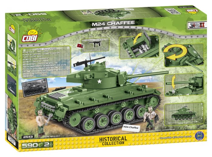 COBI-2543 COBI 590 pièces COLLECTION historique seconde guerre mondiale/2543/ M24 CHAFFEE
