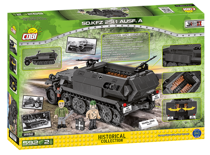 COBI-2552 COBI 592 pièces COLLECTION historique seconde guerre mondiale/2552/ SD.KFZ 251/1 AUSF.A