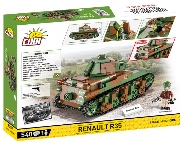 COBI-2553 COBI 540 PCS HISTORICAL COLLECTION WWII /2553/ RENAULT R35