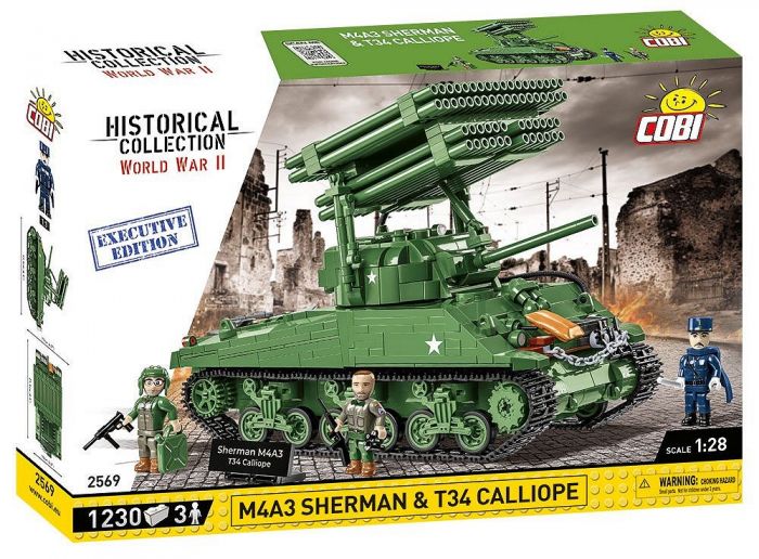 COBI-2569 COBI 1165 PCS HC WWII /2569/ M4A3 SHERMAN W/T34 CALLI-  EXECUTIVE EDITION