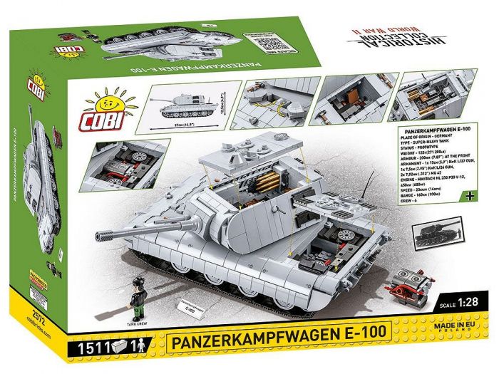COBI-2572 COBI 1511 pièces HC seconde guerre mondiale/2572/PANZERKAMPFWAGEN E-100 
