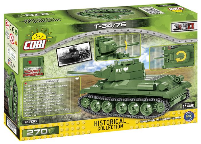 COBI-2706 COBI 270 PCS HISTORICAL COLLECTION WWII /2706/T-34-76