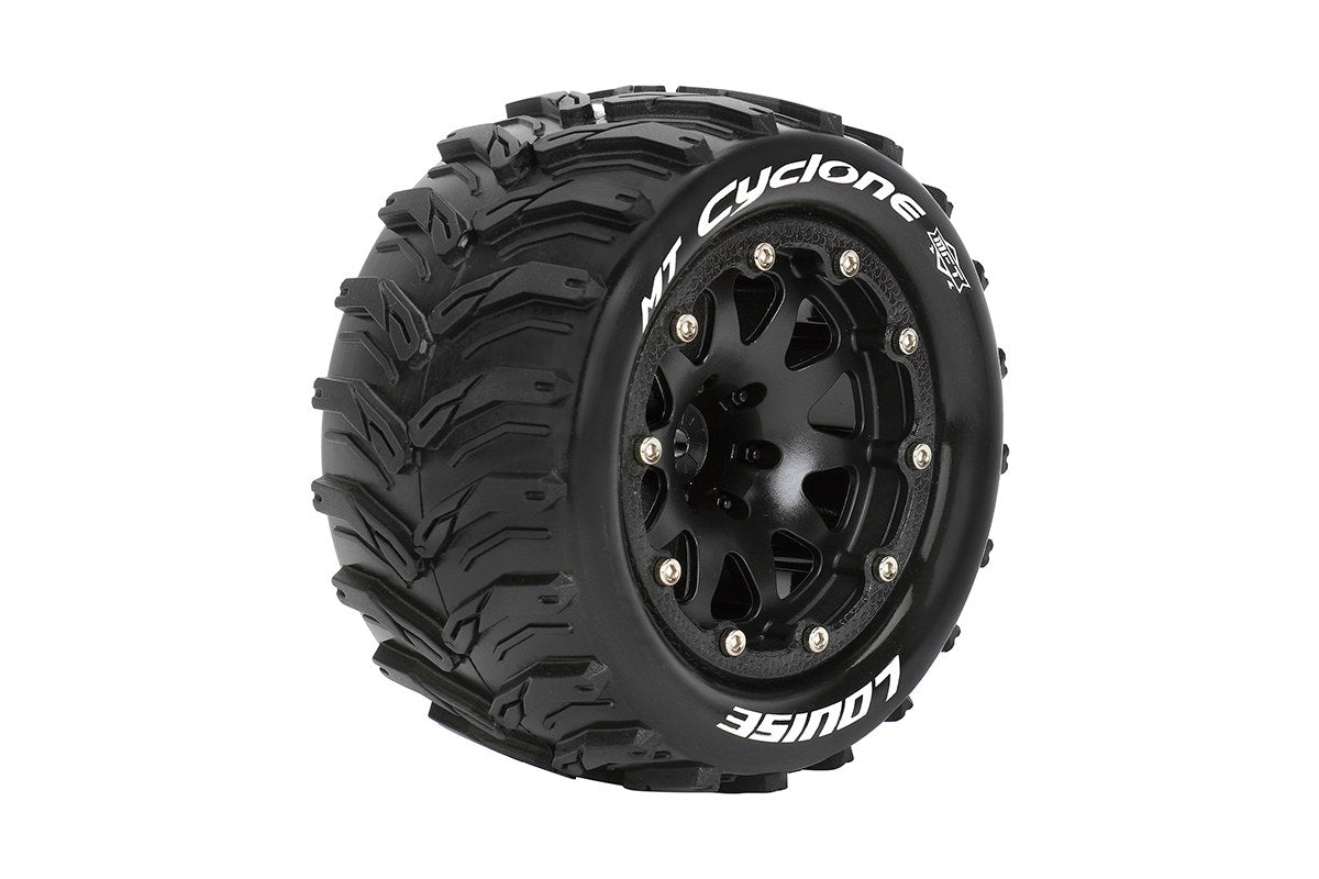 L-T3310SBM  Louise Tires & Wheels Beadlock 2.8"  1/10 MT-CYCLONE Soft Black  Arrma offset HEX 14mm Belted (MFT) (2)