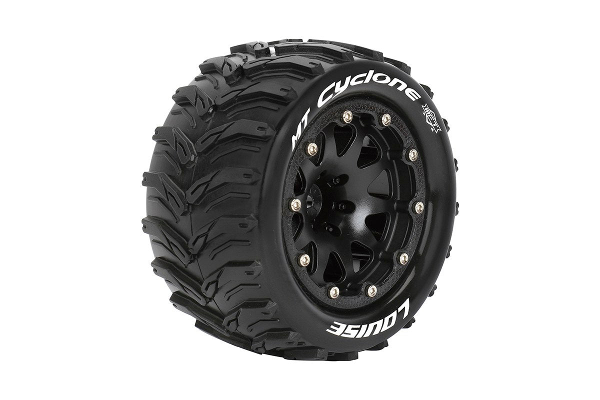L-T3310SBH  Louise Tires & Wheels Beadlock 2.8"  1/10 MT-CYCLONE Soft Black 1/2 offset HEX 12mm Belted (MFT) (2)