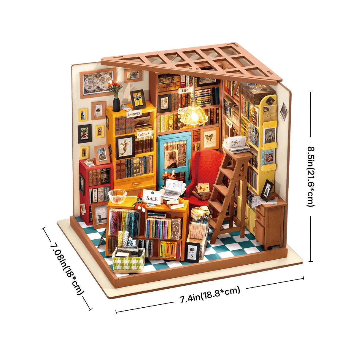 ROEDG102 Rolife Sam's Study Library DIY Miniature House Kit