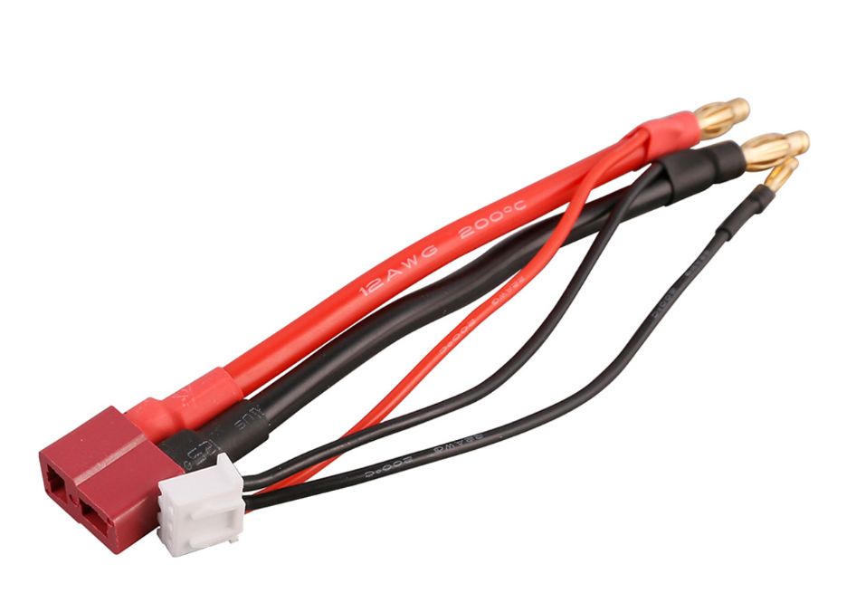 GEA4M2D Gens Ace 2S Charge Cable: 4.0mm Bullet To Deans (T-Plug)